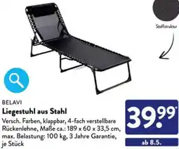 Aldi Süd BELAVI Liegestuhl aus Stahl Angebot