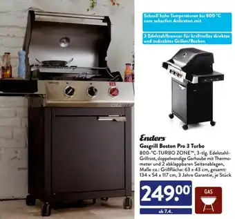 Aldi Süd Enders Gasgrill Boston Pro 3 Turbo Angebot