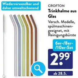 Aldi Süd CROFTON Trinkhalme aus Glas Angebot