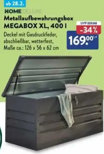 Aldi Süd HOME DELUXE Metallaufbewahrungsbox MEGABOX XL, 400 I Angebot