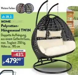 Aldi Süd HOME DELUXE Polyrattan Hängesessel TWIN Angebot