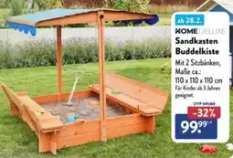 Aldi Süd HOME DELUXE Sandkasten Buddelkiste Angebot