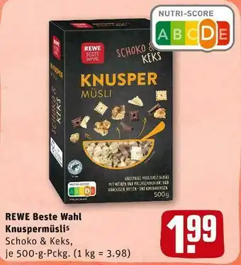 REWE Rewe beste wahl knuspermüsli Angebot