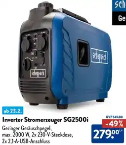 Aldi Nord Scheppach Inverter Stromerzeuger SG2500i Angebot