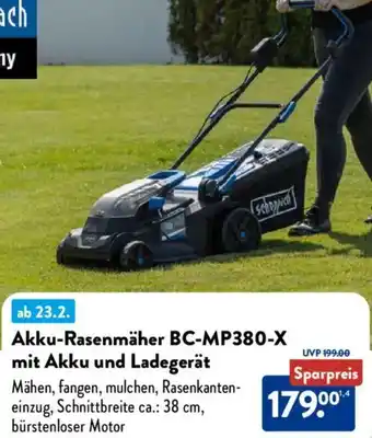 Aldi Nord Scheppach Akku-Rasenmäher BC-MP380-X mit Akku und Ladegerät Angebot