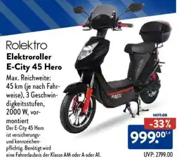 Aldi Nord Rolektro Elektroroller E-City 45 Hero Angebot