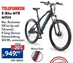 Aldi Nord TELEFUNKEN E-Bike MTB M924 Angebot