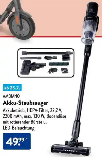 Aldi Nord AMBIANO Akku-Staubsauger Angebot