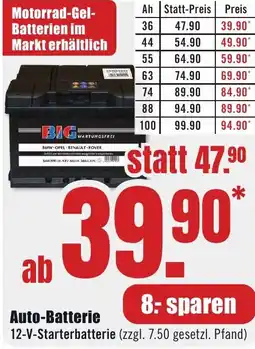 B1 Discount Baumarkt Auto-Batterie Angebot