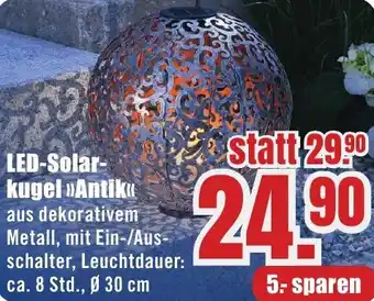 B1 Discount Baumarkt LED-Solarkugel Antik Angebot