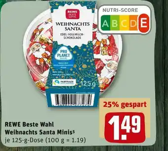 REWE Rewe beste wahl weihnachts santa minis Angebot