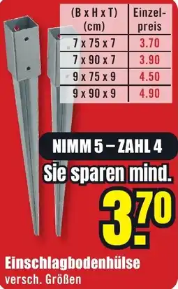 B1 Discount Baumarkt Einschlagbodenhülse Angebot