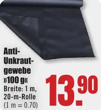 B1 Discount Baumarkt Anti-Unkrautgewebe 100 g Angebot