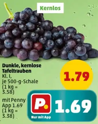 PENNY Dunkle, kernlose Tafeltrauben Angebot