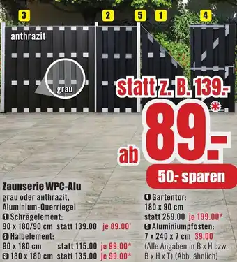 B1 Discount Baumarkt Zaunserie WPC-Alu Angebot