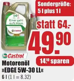 B1 Discount Baumarkt Castrol Motorenöl EDGE 5W-30 LL Angebot