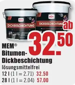 B1 Discount Baumarkt MEM Bitumen Dickbeschichtung Angebot