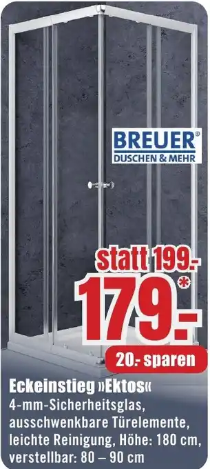 B1 Discount Baumarkt BREUER DUSCHEN & MEHR Eckeinstieg Ektos Angebot