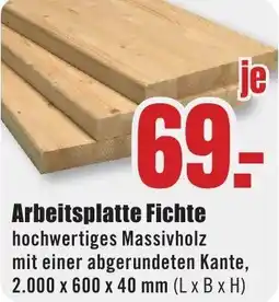 B1 Discount Baumarkt Arbeitsplatte Fichte Angebot