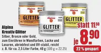 B1 Discount Baumarkt Alpina Kreativ Glitter Angebot