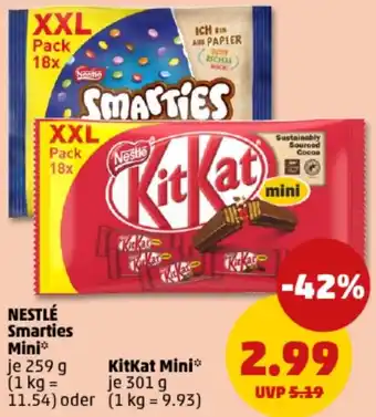 PENNY NESTLÉ Smarties Mini oder Kitkat Mini Angebot