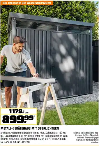 OBI Metall-gerätehaus mit oberlichtern Angebot