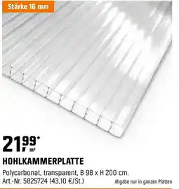 OBI Hohlkammerplatte Angebot