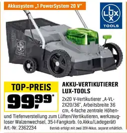 OBI Akku-vertikutierer LUX-TOOLS Angebot