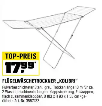 OBI Flügelwäschetrockner „KOLIBRI" Angebot