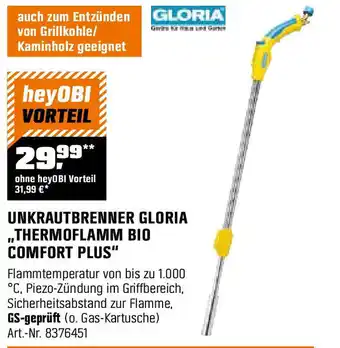 OBI Unkrautbrenner gloria ,,thermoflamm bio comfort plus" Angebot