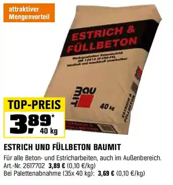 OBI Estrich und füllbeton baumit Angebot