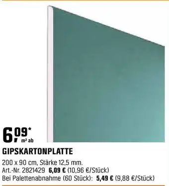 OBI Gipskartonplatte Angebot