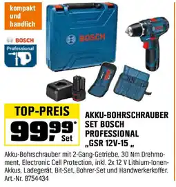 OBI Akku-bohrschrauber SET BOSCH PROFESSIONAL ,,GSR 12V-15,, Angebot