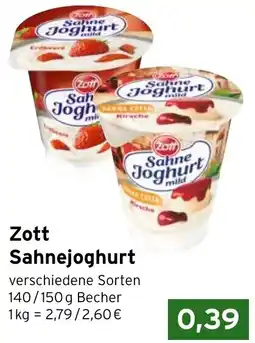 CAP Markt Zott Sahnejoghurt Angebot