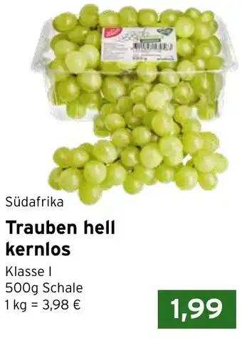 CAP Markt Südafrika Trauben hell kernlos Angebot