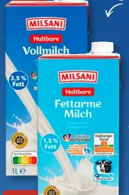 Aldi Süd Milsani Fettarme H-Milch Angebot