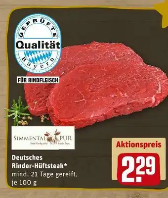 REWE Simmental pur rinder-hüftsteak Angebot