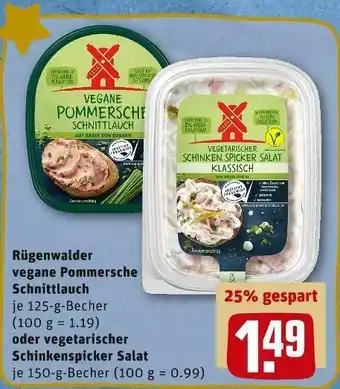 REWE Rügenwalder vegane pommersche schnittlauch oder vegetarischer schinkenspicker salat Angebot