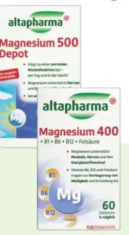 Rossmann Altapharma Magnesium 500 Depot Angebot