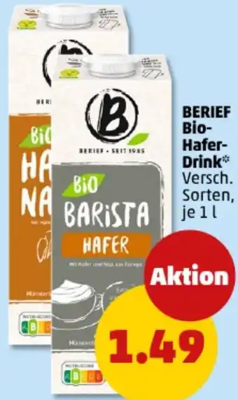 PENNY BERIEF Bio Hafer Drink Angebot