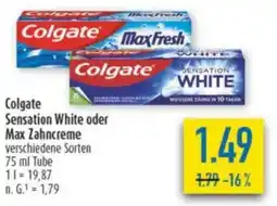 diska Colgate Sensation White oder Max Zahncreme Angebot