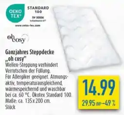 diska Ganzjahres Steppdecke ,,oh cosy" Angebot