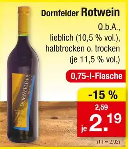 Zimmermann Dornfelder rotwein Angebot