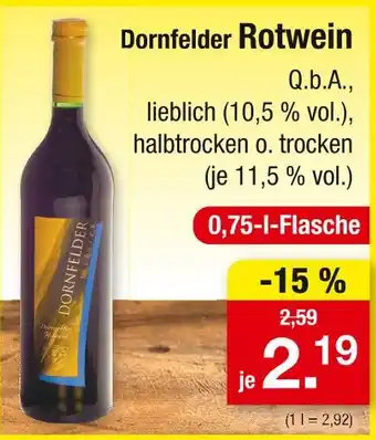 Zimmermann Dornfelder rotwein Angebot