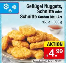 Zimmermann Geflügel nuggets, schnitte oder schnitte cordon bleu art Angebot