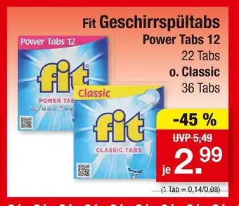 Zimmermann Fit geschirrspültabs power tabs 12 oder classic Angebot