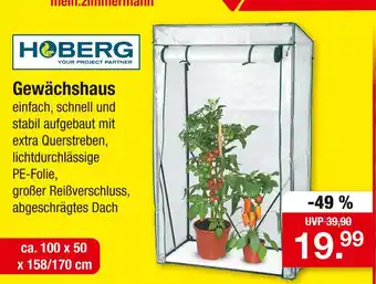 Zimmermann Hoberg gewächshaus Angebot