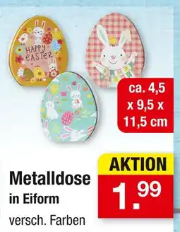 Zimmermann Metalldose in eiform Angebot