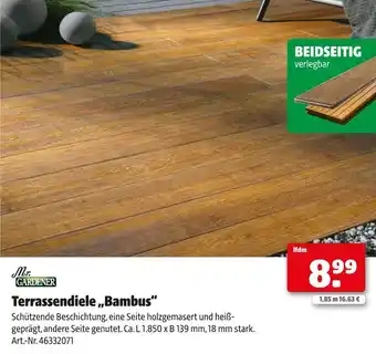 Hagebau Mr. gardener terrassendiele bambus Angebot