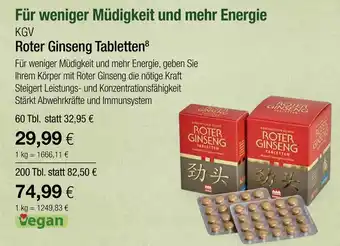 Vitalia Kgv roter ginseng tabletten Angebot